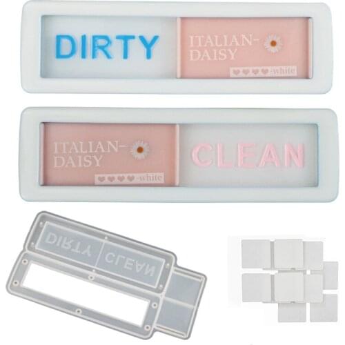 Dishwasher Clean Dirty Resin Mold Kit for DIY Epoxy Resin Dishwasher Sign Silicone Moulds Jewelry Making Tools