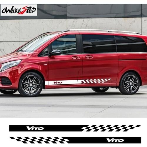 1set Car Side Skirt Stripes Stickers For Mercedes-Benz Vito Sport Styling Auto Body Door Accessories Decor Vinyl Decals