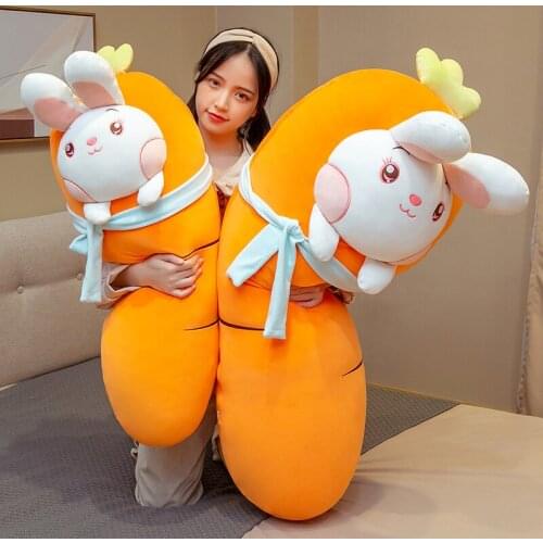 New Creative Simulation Carrot Plush Toy Stuffed Stuffed Plant With Down Cotton Super Soft Rabbit Pillow Lovely Gift For Girl