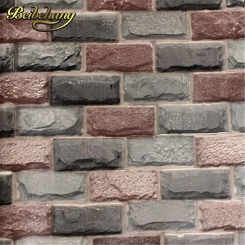 Beibehang Thickening brick wall wallpaper for walls rustic TV background brick wall paper rolls, Papel de parede infantil