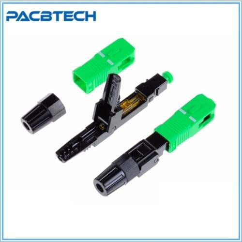 High Quality 50PCS SC APC fiber optic SC APC Single-mode Fast connector SC APC FTTH Fiber Optic quick Connector Free shipping
