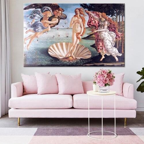 Birth of Venus Poster Print Classic Famous Painting Botticellis Canvas Wall Art Painting for Living Room Home Decor No Frame