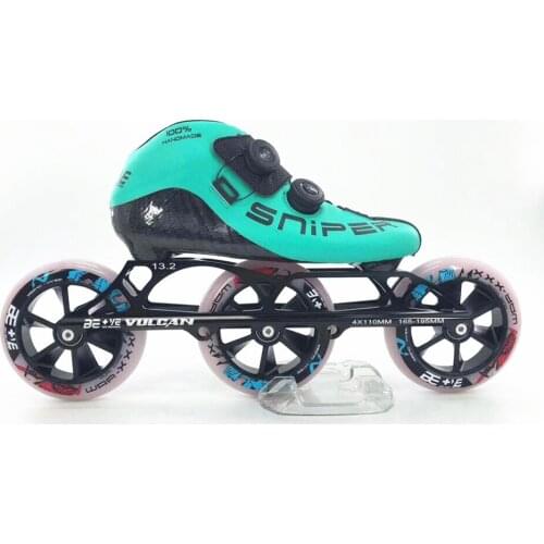 Professinal BE+VE 3 wheels 3X110mm Race SNIPER inline speed skates shoes BE Vulcan 110mm Marathon Roller skates Cado Dual-hard