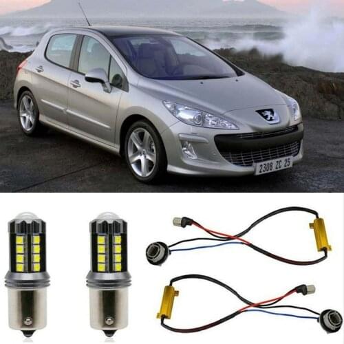 Fog lamps for PEUGEOT 308 I 4A 4C Stop lamp Reverse Back up bulb Front Rear Turn Signal error free 2pc
