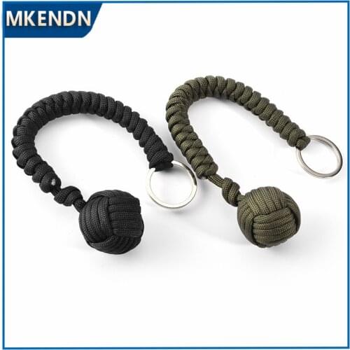 MKENDN New Design Paracord Keychain Lanyard Fist Knot High Strength Parachute Cord Self-defense Emergency Survival Tool Key Ring
