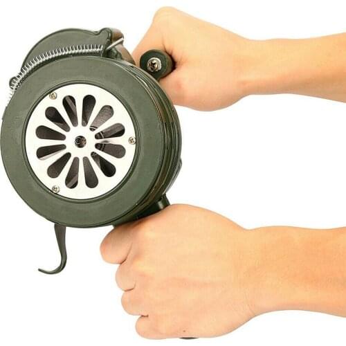 Hand Crank Siren Horn 110dB Manual Operated Metal Alarm Air Raid Emergency Safety GK99