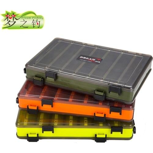 Dream Fishing Plastic Fishing Box 27x18x4.3/27x18x4.8cm Fishing Lure Box Fishing Hook Bait Accessories Tools Storage Case Pesca