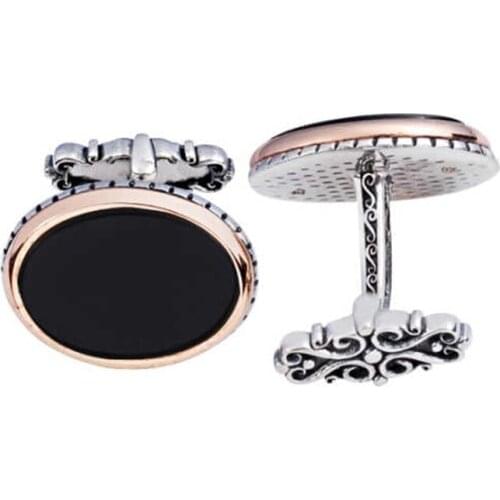 Silver Onix Stone Oval Cufflinks