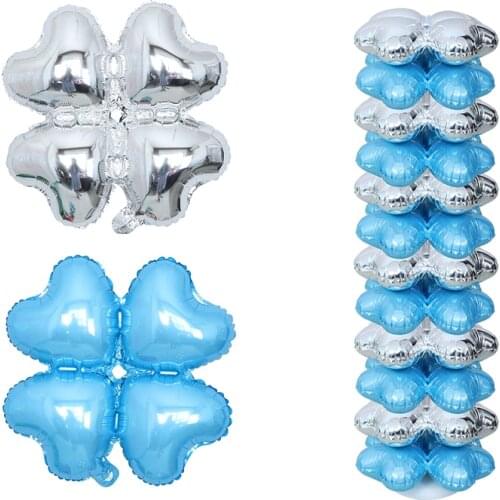 50pcs 4petals 18inch flower aluminum foil balloons arch four leaf clover baloes building column arch for wedding decor globos