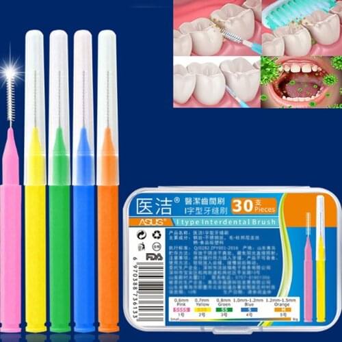 30pcs/lot Teeth Brush Oral Care Tool Interdental Brush Dental Floss Teeth Oral Clean Hygiene Toothpick
