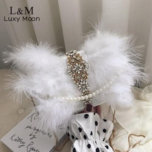 Rhinestone Evening Clutch Purse Bag For Women Pearl Luxury Designer Handbag New Dinner Small Chain Shoulder Bag Sac A Main X651H