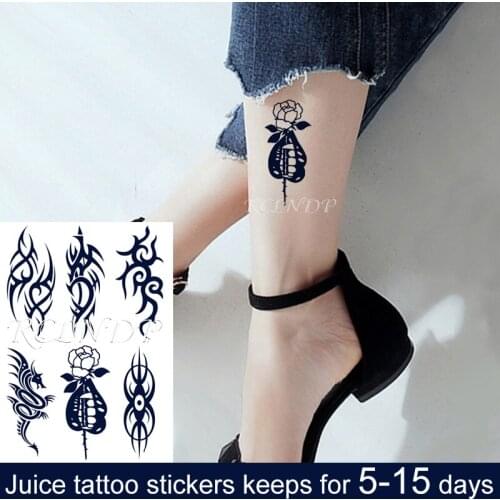 Waterproof Temporary Juice Tattoo Sticker Flower Dragon Sexy Lips Eye Totem Flash Tatoo Fake Tatto Hand Arm Art for Men Women