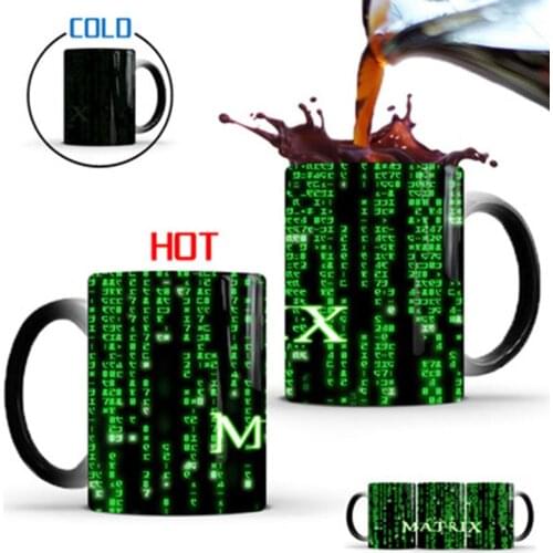 The Matrix Magic Mug Color Change Heat Sensitive Ceramic Coffee Mug Creative Tea Milk Ceramic Cup Gifts For Friends
