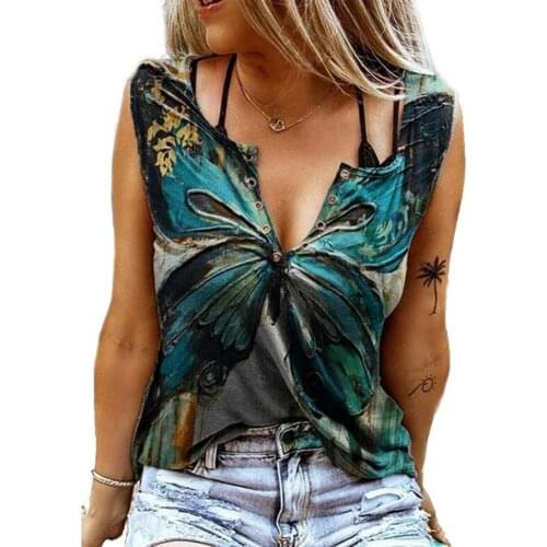 Print Tshirts For Women Womens Sexy V Neck Sleeveless T Shirt Printing Short-sleeved Shirt Fashionable Sexy Plus Size Clothing