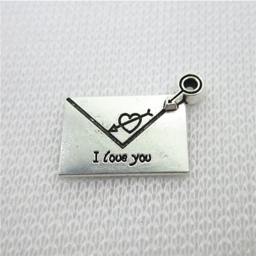 New Arrive 10pcs I Love You Envelope Charms Lobster Clasp Charms Diy Jewelry Accessory For Bracelets Floating Hanging Charms