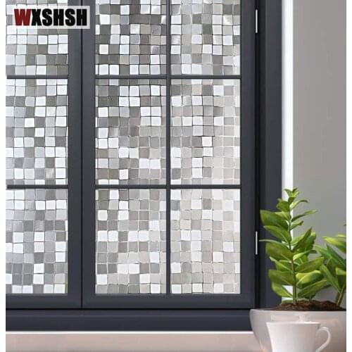 3D Mosaic Pattern Electrostatic Glass Sticker No Glue Bathroom Decor Kitchen Living Room Bedroom Privacy Protection Window Film