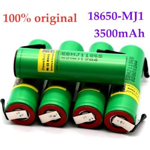 50-10PCS 100% Original INR 18650 MJ1 3500 MAH 10A DESCARGA li-iony MJ1 18650 bateria C Lula de 3500 MAH baterias + DIY nicke