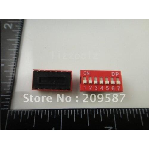 50pcs 7P 7 Position DIP Switch 2.54mm Pitch 2 Row 14 Pin Slide DIP Switch