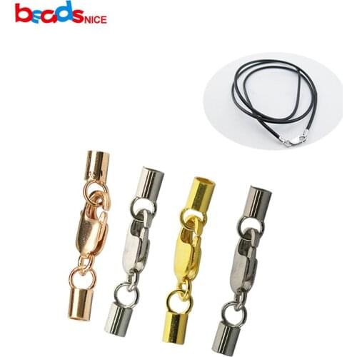 Beadsnice ID 25295 elegant leather cord end caps with lobster clasp in worthwhile price