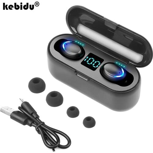 Wireless Earphone Bluetooth V5.0 F9 TWS Bluetooth Headphone LED Display With 2000mah Power Bank Headset With Microphone