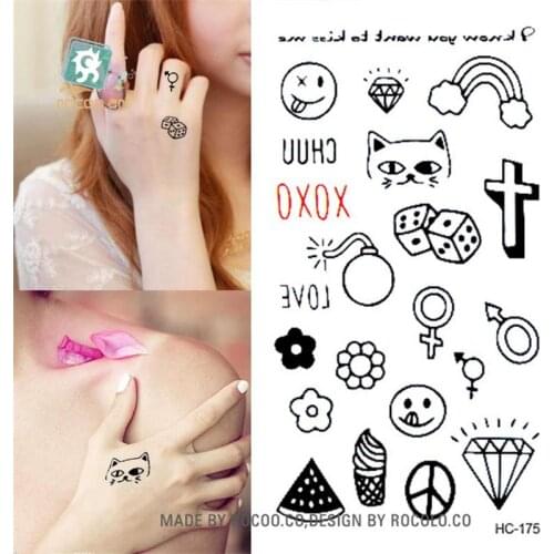 Body Art waterproof temporary tattoos for men and women Sex lovely 3D cartoon design small tattoo sticker Wholesale HC1175