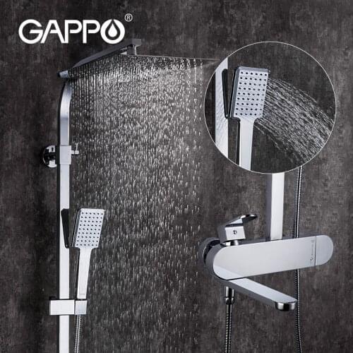 GAPPO Shower Rainfall faucets brass bathroom shower mixer faucet bathroom mixer shower sets faucets Wall Mounted bathtub crane