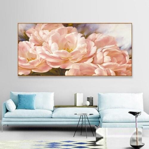 EECAMAIL 5D Diamond Painting Peony Flower Painting Bedroom Modern Flower Plaster Drill Embroidered Brick Painting Round Diamond