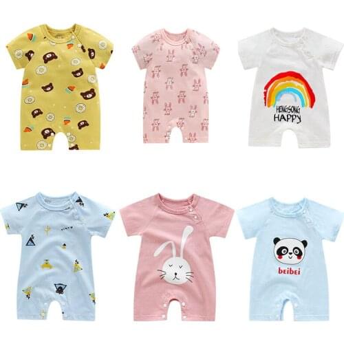Newborn Baby Summer Rompers Cotton Infant Girl Short Sleeve Baby Jumpsuit Cartoon Ropa Bebe Baby Boy Girl Clothes Baby Costume