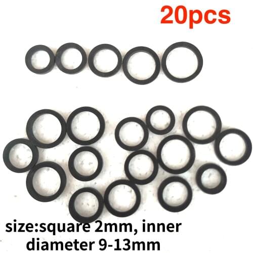 20pcs mixed square 2mm idle tire wheel belt loop Idler rubber ring for cassette deck recorder tape stereo audio player