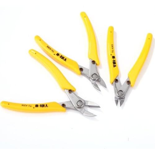 Anti-slip Rubber Mini Diagonal Pliers DIY Electrical Wire Cable Cutters Cutting Side Snips Flush Pliers Hand Tool A303/A305/A306