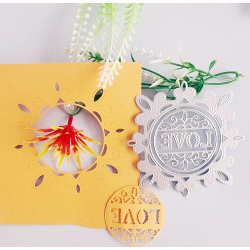 Love background empty circular pattern metal cutting die new paper jam handicraft photo album embossing die