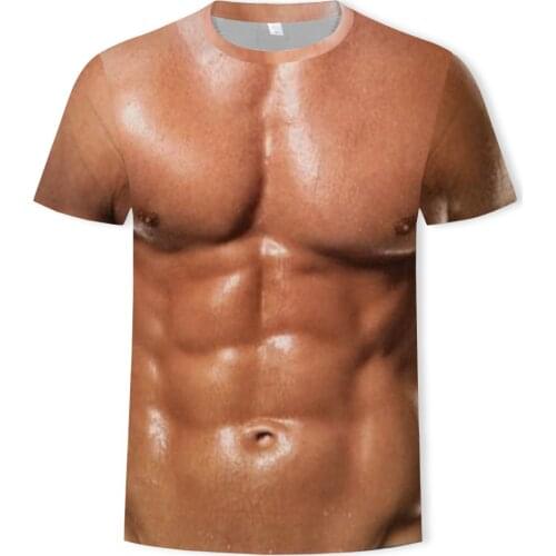 Fashionable summer mens t-shirt bodybuilding muscle print casual t-shirt mens clothing street compassionate men Asian size