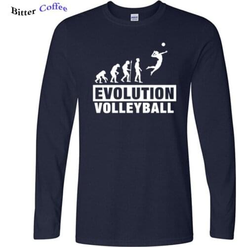 2019 Autumn winter NEW cool VOLLEYBALLER EVOLUTION Mens t-shirt hip hop fashion casual Long Sleeve t shirt men Plus size