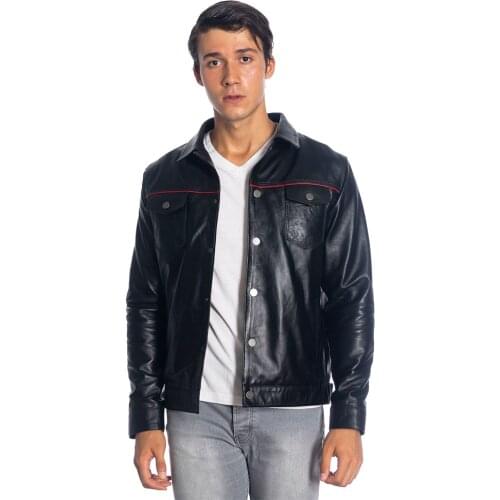 Genuine Soft Leather Handmade Black Man Jacket Biker Style High Quality Lambskin Autumn Winter Gift For Valentines Day