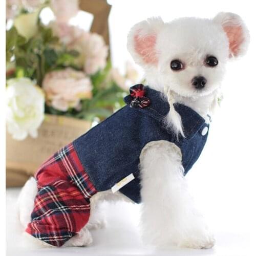 Couple Pet Clothing Boy Dog Clothes Jumpsuit Girl Dog Dress Winter Puppy Dog Denim Jeans Coat Outfits Yorkie Schnauzer Costume