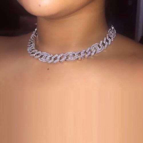 Wholesale women hip hop chain jewelry 15 mm wide cuban chain necklace for women heavy hip hop chain necklaces jewelry gift