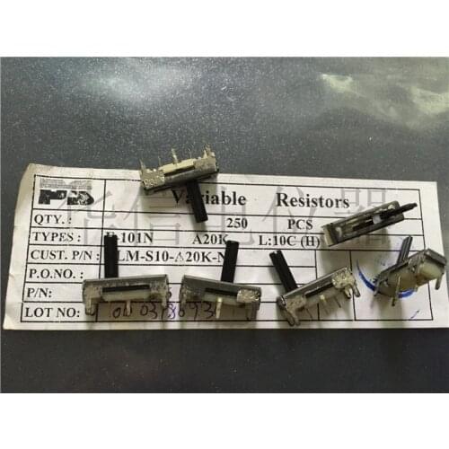 Original new 100% import F-101N A20K A203 B50K B503 B5K B502 B1K B102 B100K B104 101N 1.8cm slide fader potentiometer (SWITCH)