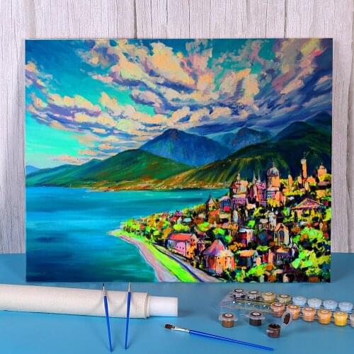 Landscape My Ideal City Fantasy DIY Paint By Numbers Set Acrylic Paints 40*50 Paiting By Numbers Home Decoration Art