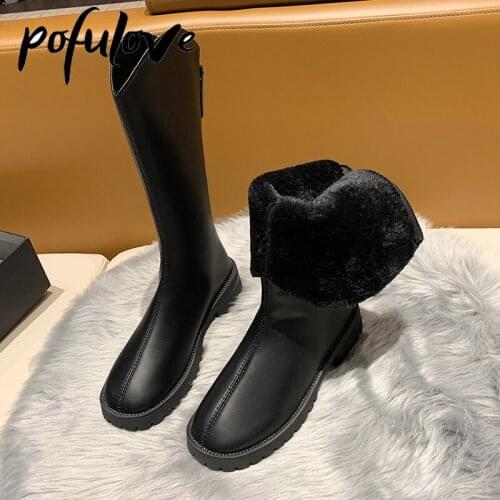 POFULOVE Women's High Boots