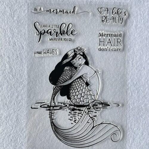 Beautiful girl Mermaid Clear Stamp Transparent Silicone Stamp Seal Sheet For Scrapbooking Photo Album Decoration