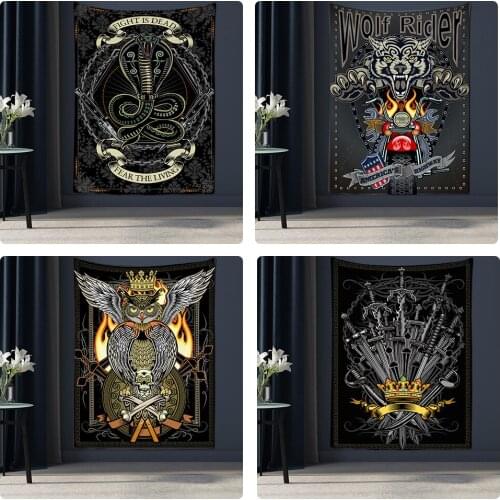 Psychedelic Animal Tarot Tapestry Wall Hanging Witchcraft Bohemian Hippie Mandala TAPIZ Room Home Decor