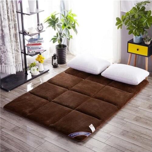 Folding Mattress Sleeping Bed Mat Non-slip Bedding Protection Pad Hotel Summer Soft Flannel Plus Material Floor Cushion Tatami