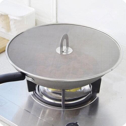 1 pc Stainless Steel Frying Pan Splash Guard Cover Lid Mesh Fat Oil Frying Pan Splatter Screen Tool 25cm/29cm/33cm durable 2020