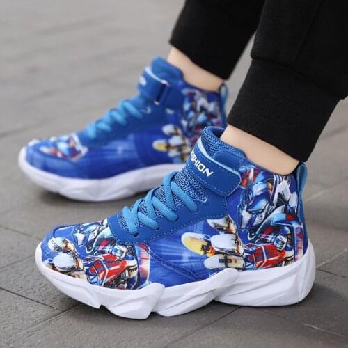 Disney Children Casual Shoes Cartoon High Top Boys graffiti Shoes Student Girls Sneakers for Kids Boys New Toddler Shoes Boots
