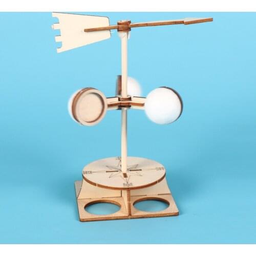 New Students DIY Wind Vane Model Kit Wooden Kids Children Science Direction Speed Experiment Technology School Educational Toys
