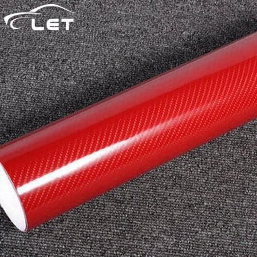 Car Styling high glossy Red 5D carbon fiber vinyl film carbon fiber car wrap sheet Roll film tool Car sticker Decal