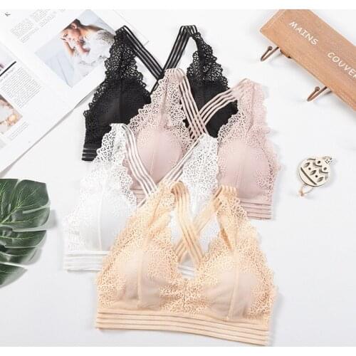 Female Soft Bra Womens Lace Bra Sexy Bralette Lingerie Seamless Padded Floral Brassiere Femme Sexy Underwear