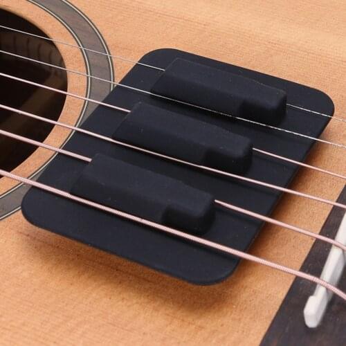 1 Pcs Guitar Mute Pad Classical Acoustic Guitar Silencer Guitar Practice Mute Pad Musical Guitar Accessory Black