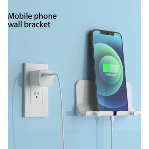 1PC New Mobile Phone Holder Wall Charger Adapter Charging Hanging Stand Bracket Support Charge Hanger Rack Shelf Cell Phone Hook