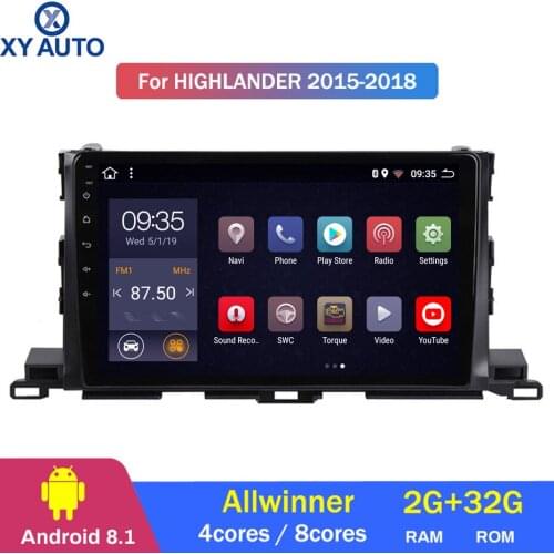 10.1inch 2.5D IPS HD multi-touch screen Android8.1 2G RAM 32G ROM NAVI with BT USB WIFI SWC For Toyota highlander 2015-2018